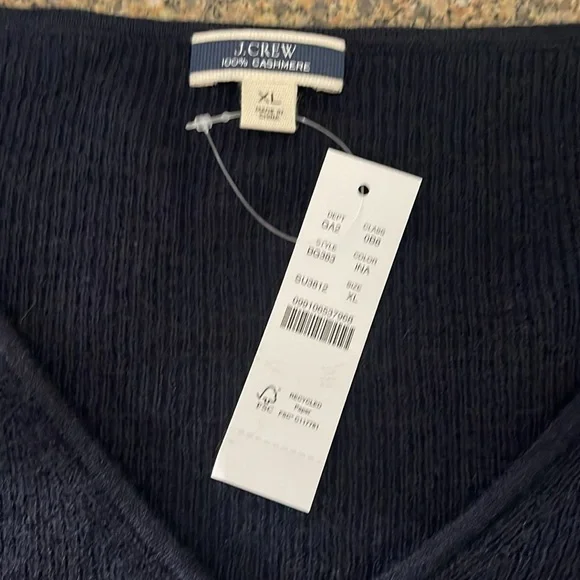 NWT J Crew Cashmere Button-up Navy Cardigan - Picture 6 of 7